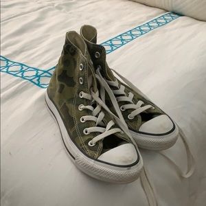 Camo pair of Converse
